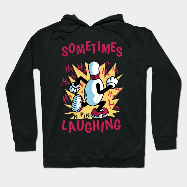 Funny Bowling Lover Gift Idea Hoodie by Emmi Fox Designs